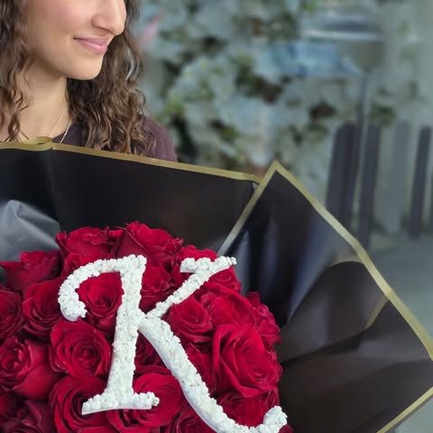 Red rose letter bouquet