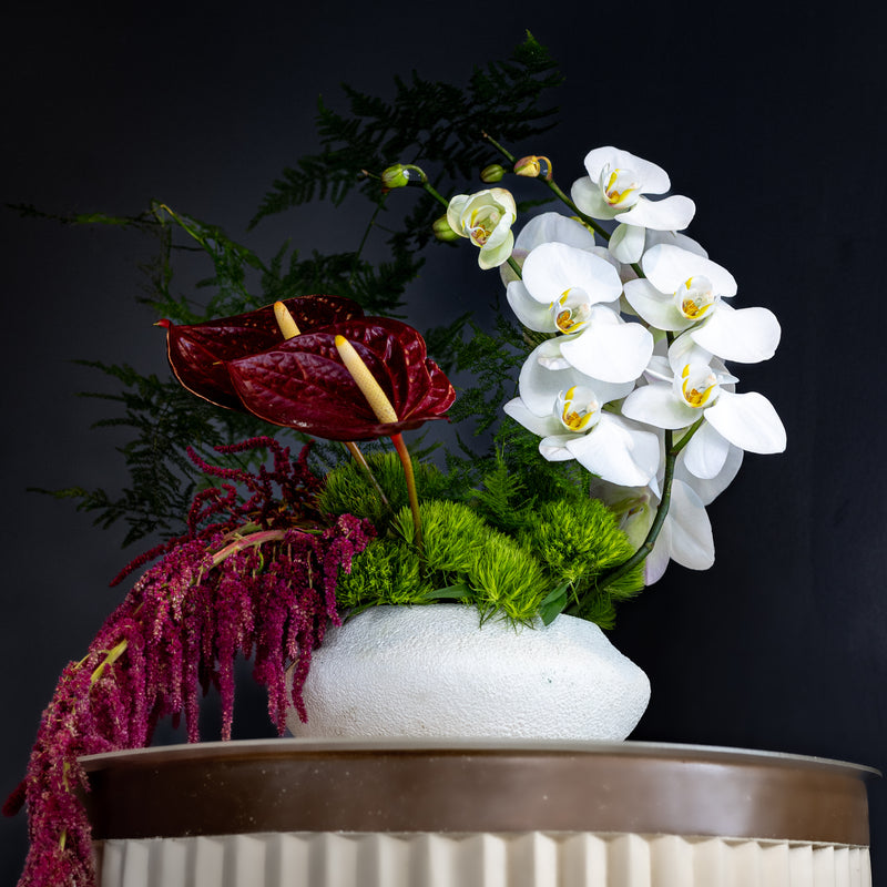 The Crimson Canvas Arrangement