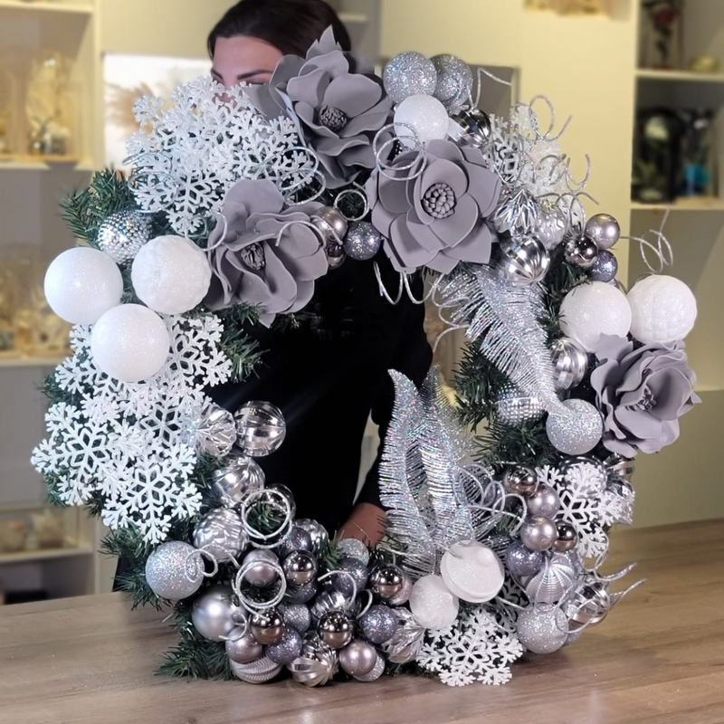 Silver Holiday Wreath